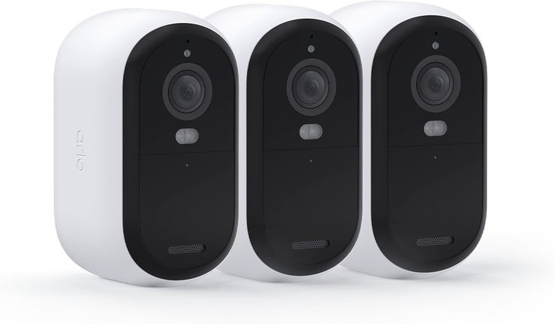 ARLO Essential Security Wireless 2K Camera with Spotlight, Indoor/Outdoor, 2nd Gen, 2-Way Audio, Color Night Vision, Motion Activation, Real Time Notifications, White, VMC3350, 3-Pack (Renewed) - Image 1